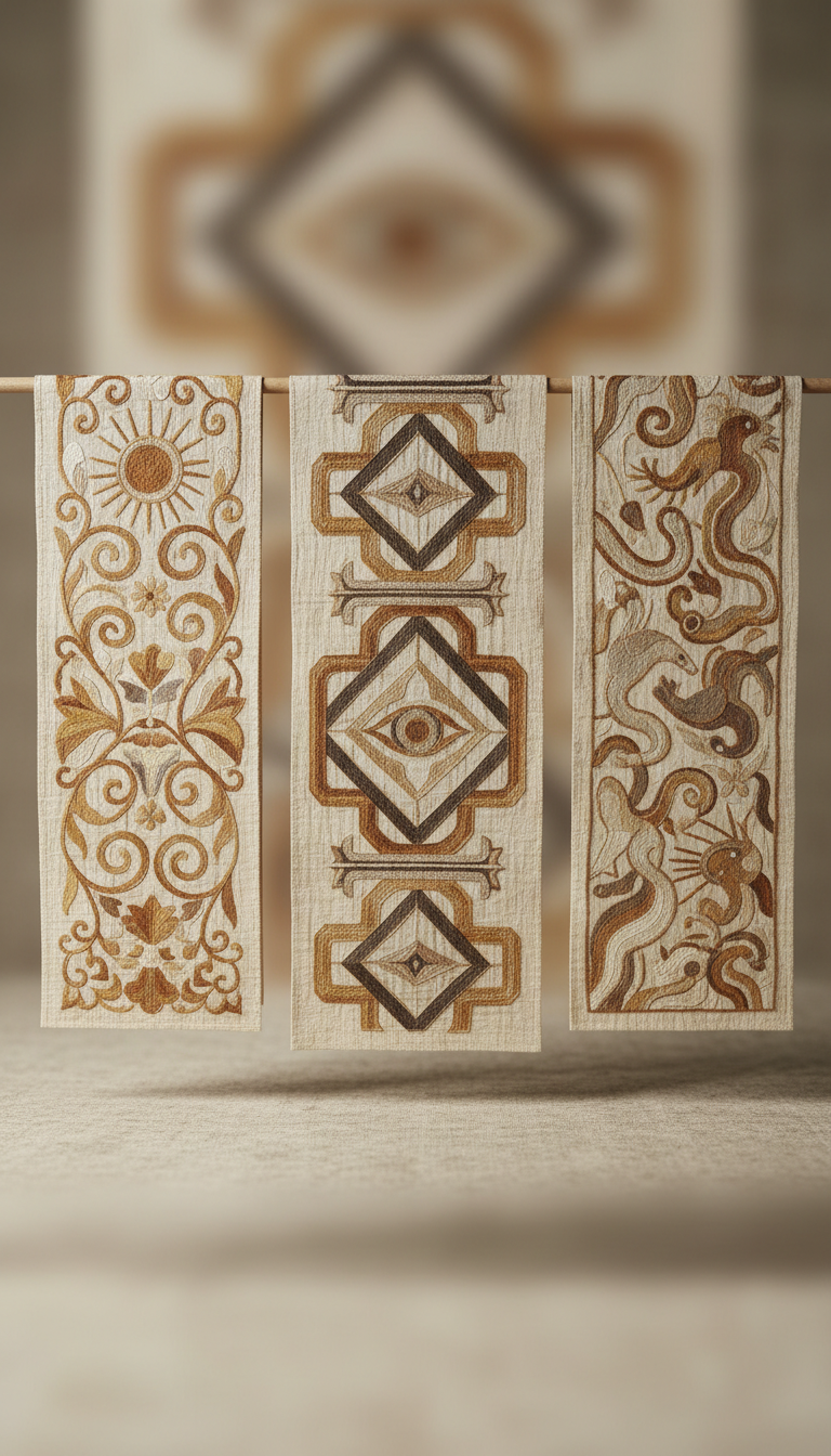 Hand-embroidered Ritual Cloth Trio