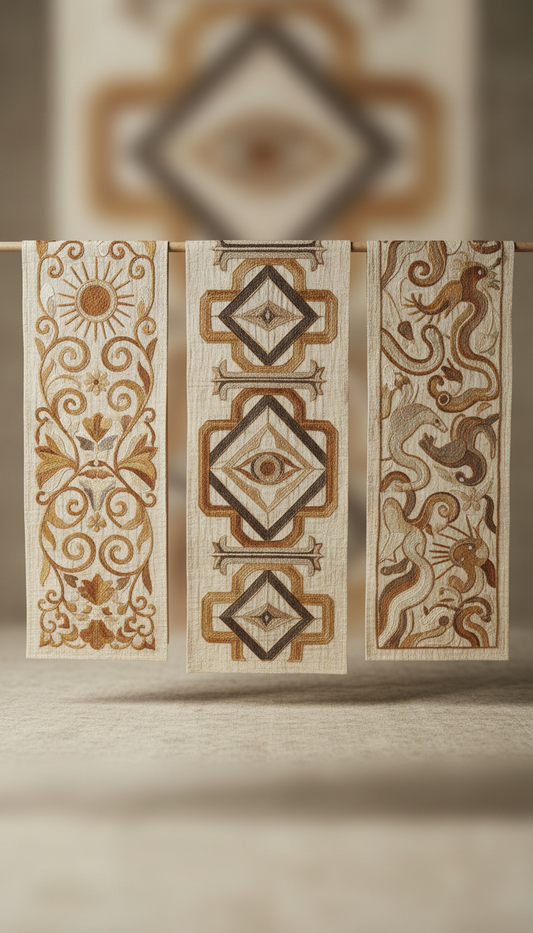 Hand-embroidered Ritual Cloth Trio